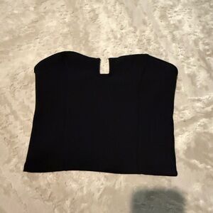Abercrombie & Fitch Black Bustier Crop Top with Cut Out